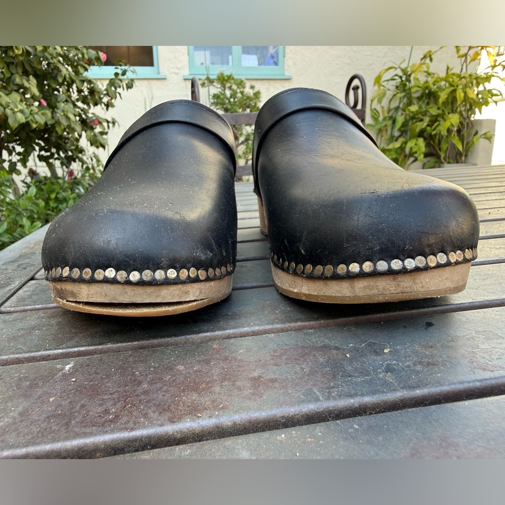 Isabel Marant Black Leather Mules with Wooden Sole 39/8 - Picture 7 of 8